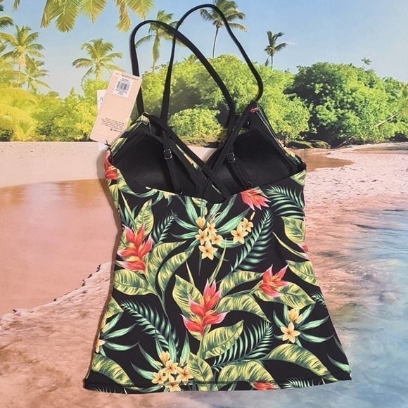 Calia Swim Tankini 2 Piece Set Tropical Palms Size XS NWT - Picture 9 of 11